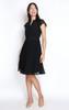 Pleated Chiffon Dress - Black