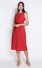 Buttons Eyelet Dress - Crimson