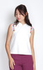 Embroidered Shoulders Cheongsam Top - White