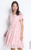 V-Neck Chiffon Dress - Wave Pink