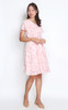 V-Neck Chiffon Dress - Wave Pink