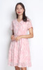 V-Neck Chiffon Dress - Wave Pink