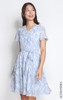 V-Neck Chiffon Dress - Wave Blue