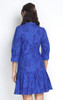 Floral Motif Shirt Dress - Cobalt Blue