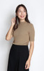 Mock Neck Knit Top - Taupe