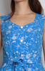 Floral Print Ruffle Hem Dress - Blue
