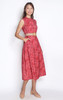 Geometric Paisley Midi Dress - Red