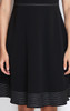 Contrast Stitch Flare Dress - Black