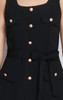 Gold Buttons Flare Work Dress - Black