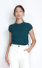 Ruched Cable Knit Top - Teal