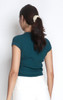 Ruched Cable Knit Top - Teal