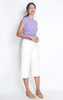 Ruched Cable Knit Top - Lilac