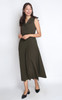 Asymmetrical Tux Midi Dress - Olive