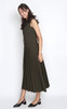 Asymmetrical Tux Midi Dress - Olive