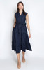 Collar Denim Midi Dress