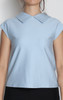 Foldover Collar Top - Baby Blue