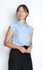 Foldover Collar Top - Baby Blue