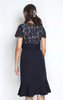 Lace Top Mermaid Hem Dress - Navy