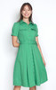 Collared Shirt Dress - Green