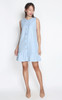 Ruffle Hem Tweed Dress - Baby Blue