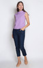 Asymmetrical Foldover Neck Top - Lilac