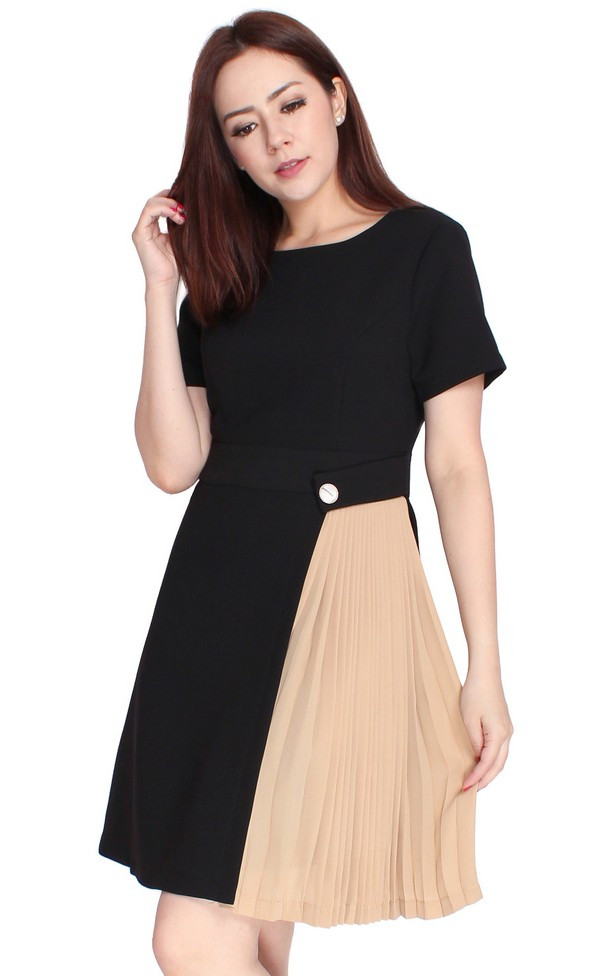 pleated work dress
