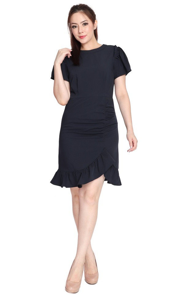 Ruffle Ruched Dress | Singapore Online Work Dresses | ALYSSANDRA