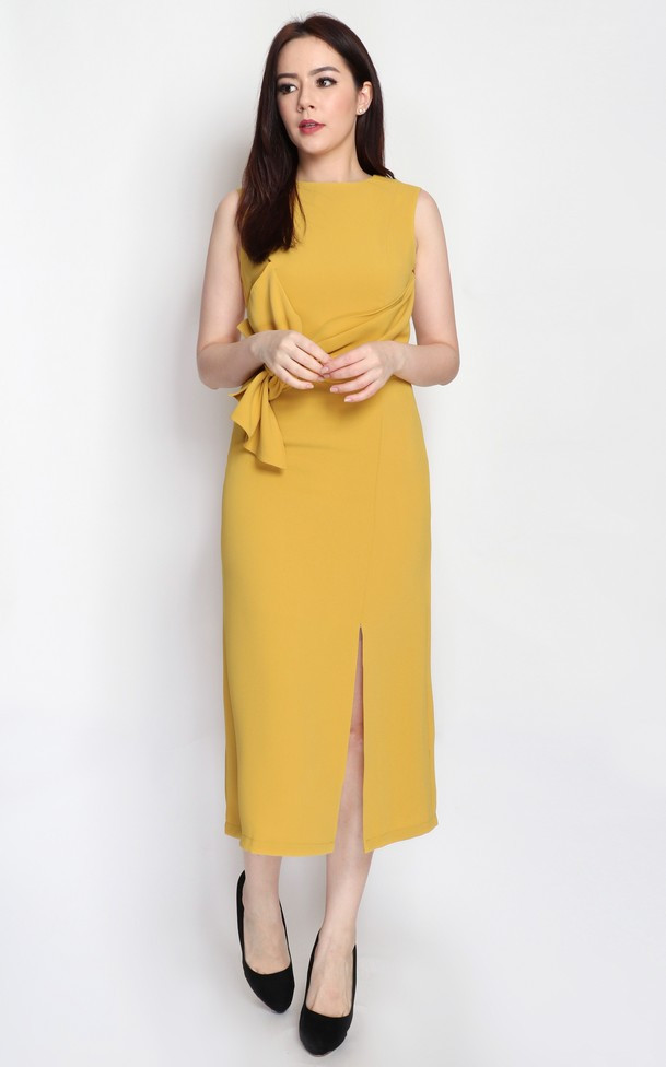 marigold midi dress