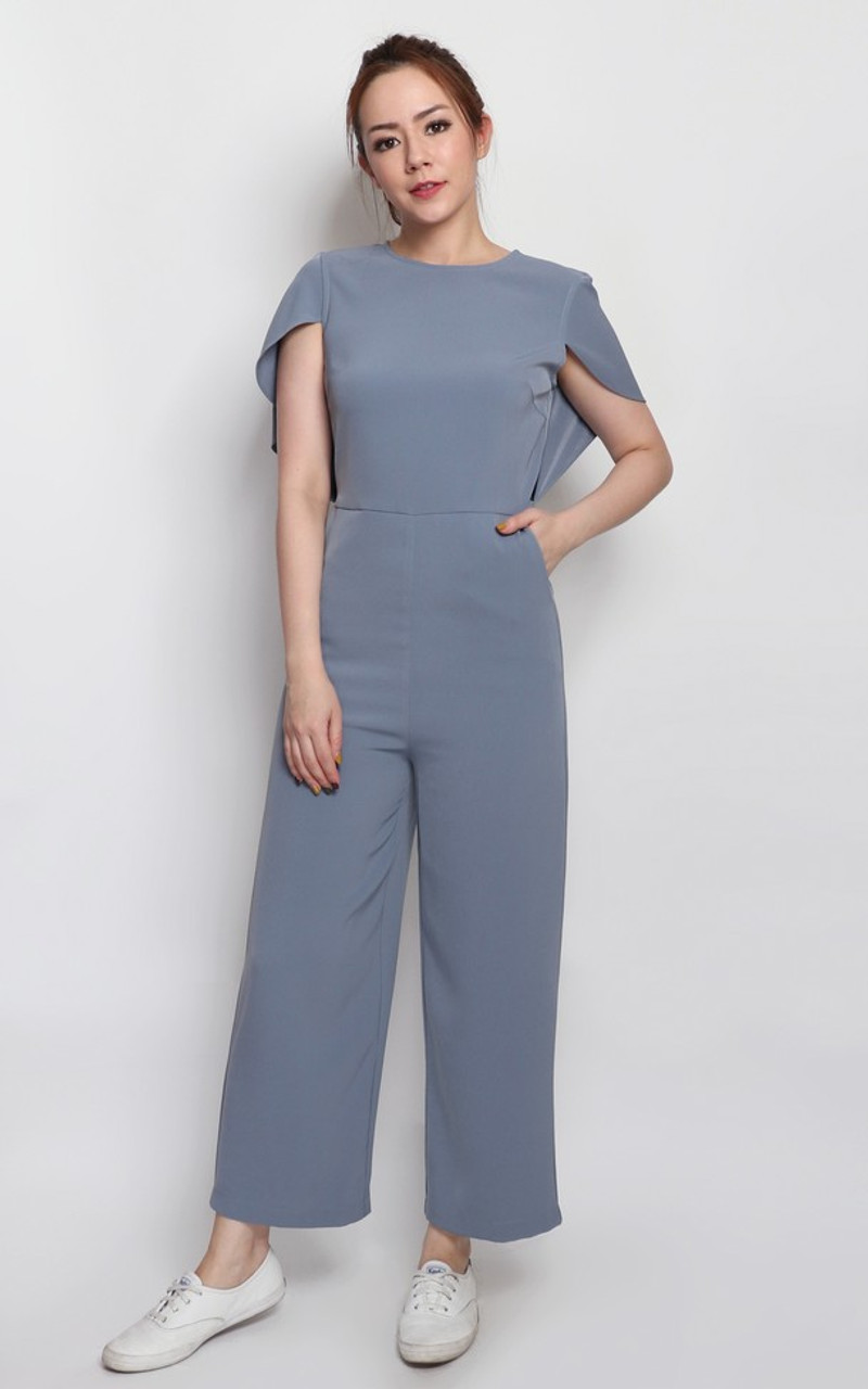 dusty blue jumpsuit