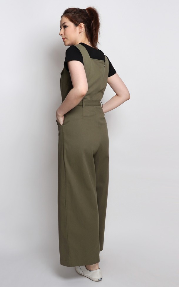 Utility Jumpsuit Khaki Green Singapore Online Boutique Office Wear ALYSSANDRA