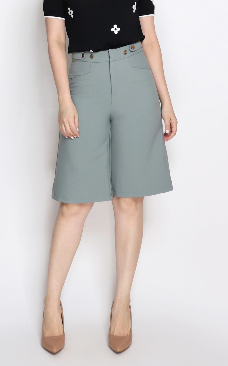 Cropped Culottes - Sage | Singapore 