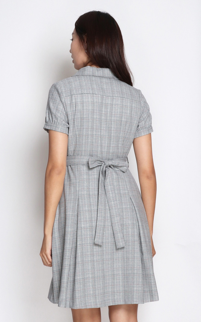 Wrap Front Dress Grey Singapore Online Ladies Work Wear ALYSSANDRA