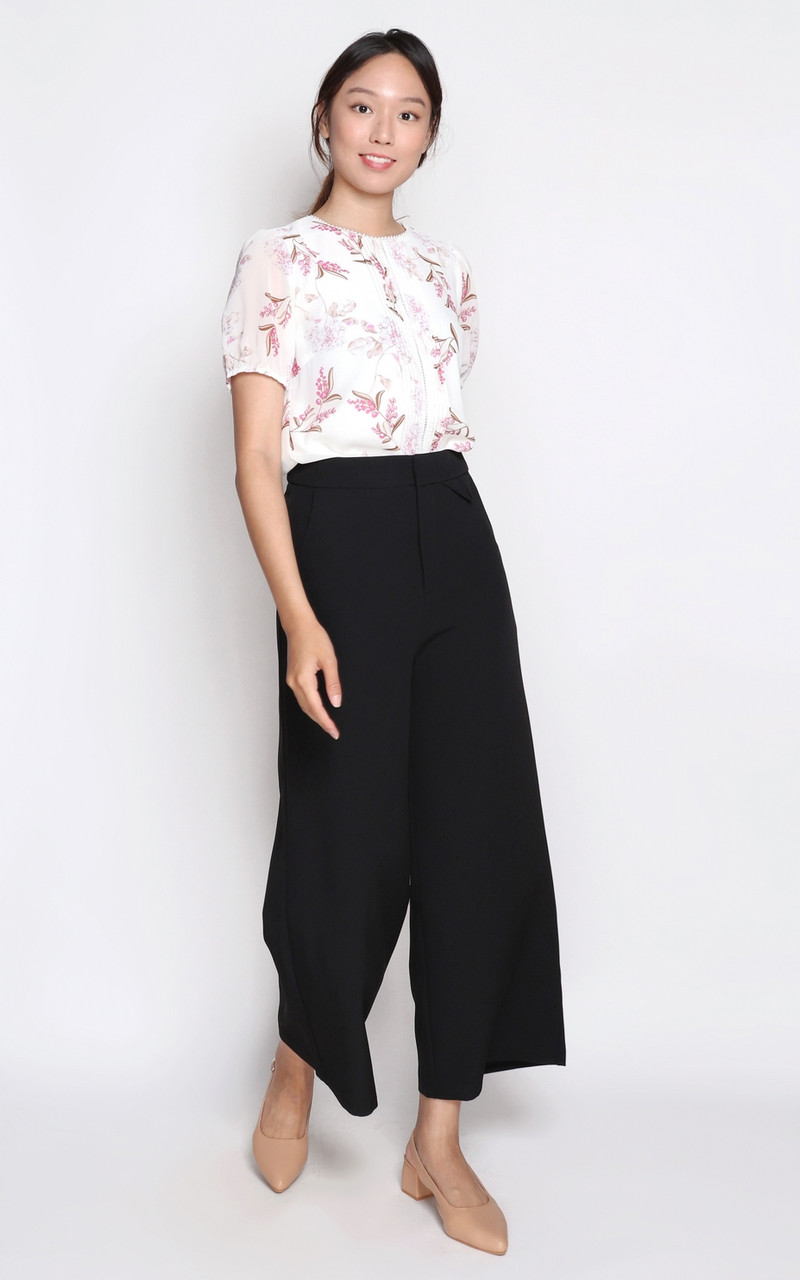 Wide Leg Pants - Black | Singapore Online Boutique Office Wear | ALYSSANDRA