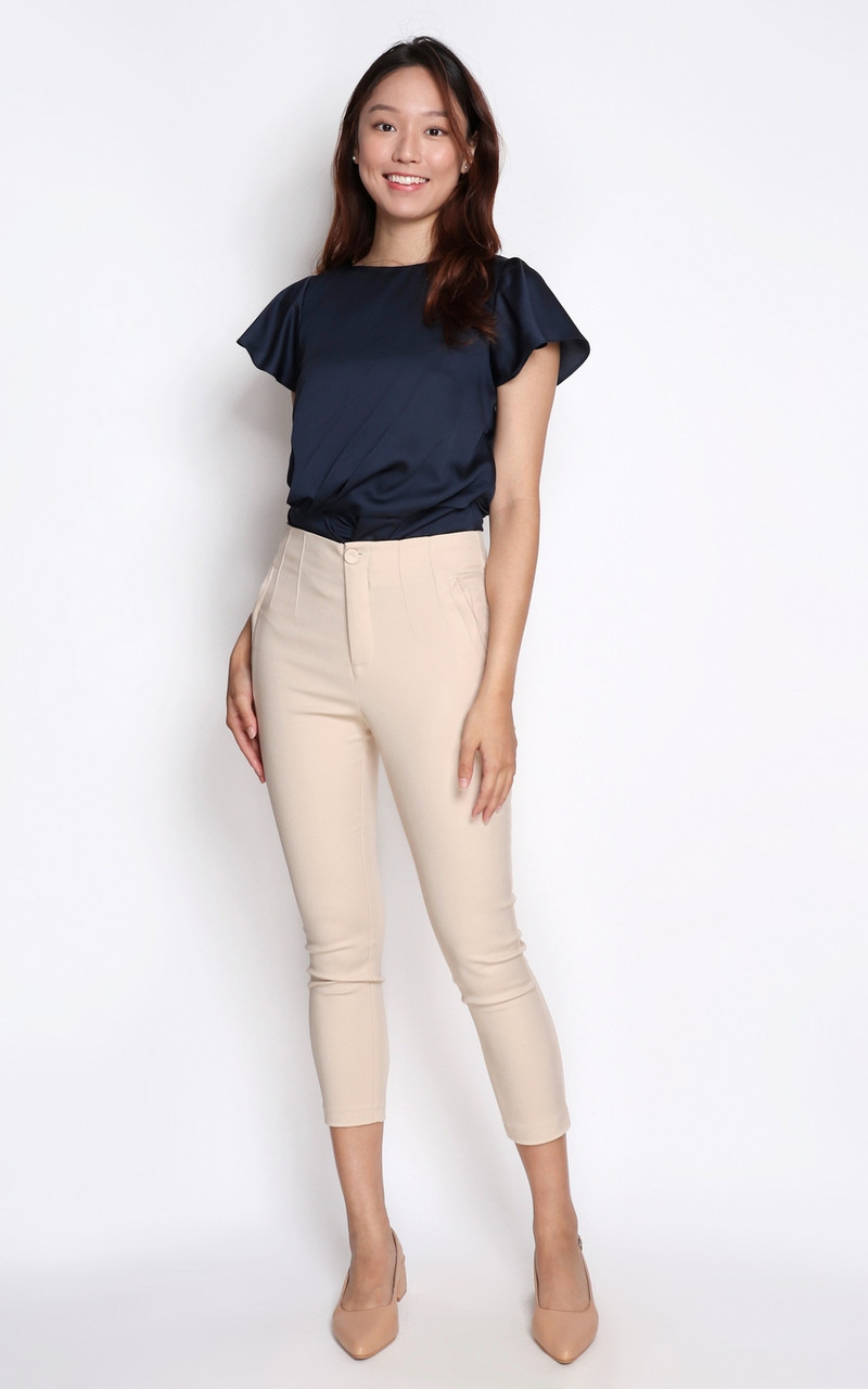 beige cigarette pants Best cigarette trousers: 7 ultra-flattering pairs and how to style them fit cigarette trousers in stretch scuba crepe fabric Cigarette pants in slim fit