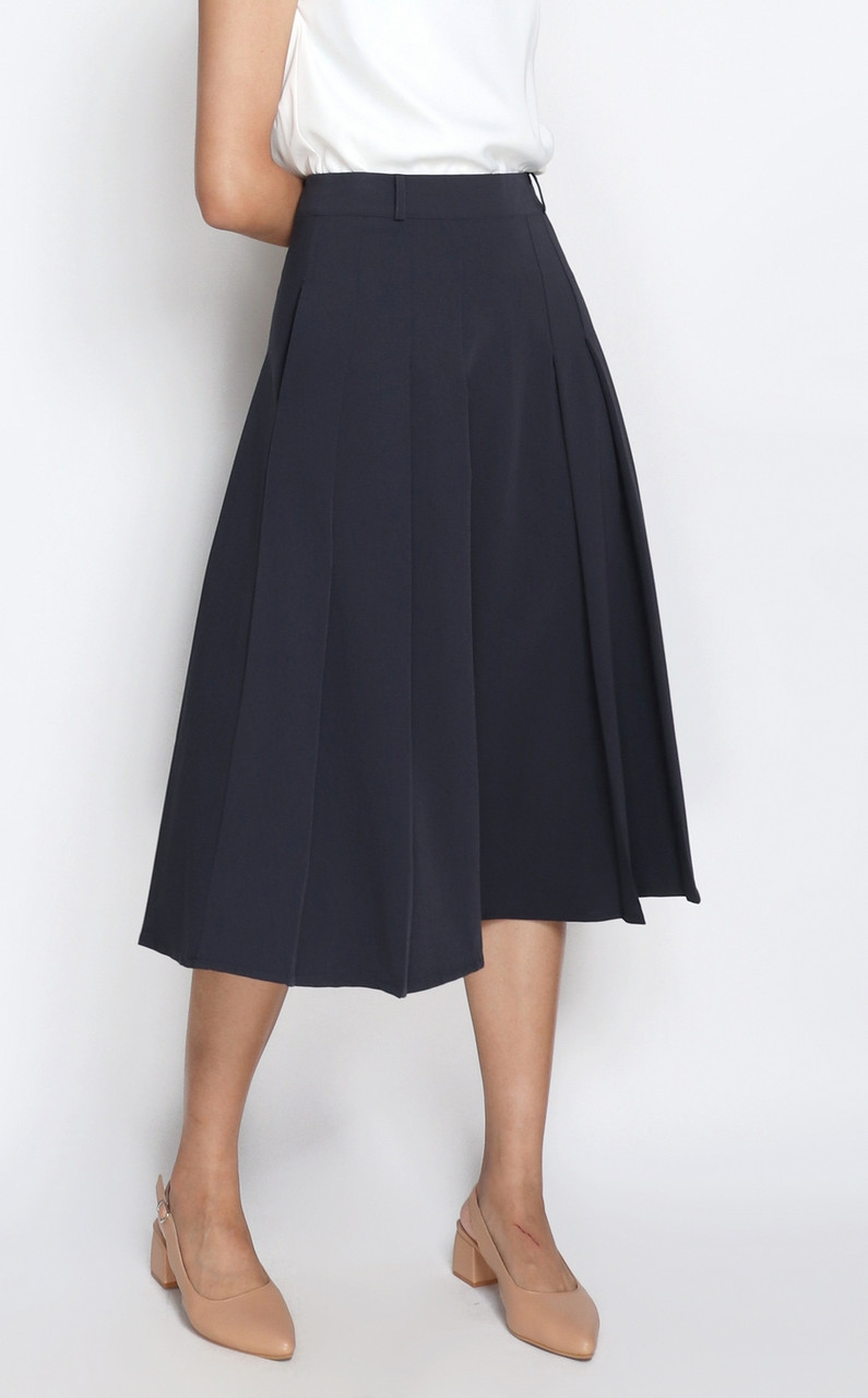 Box Pleats Skirt - Grey | Online Ladies Office Wear | ALYSSANDRA