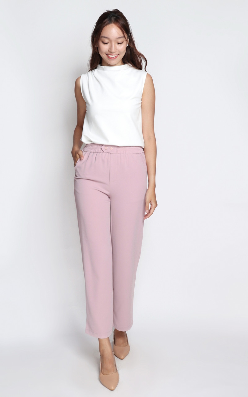 Straight Leg Pants Dusty Pink Singapore Online Boutique Office Wear