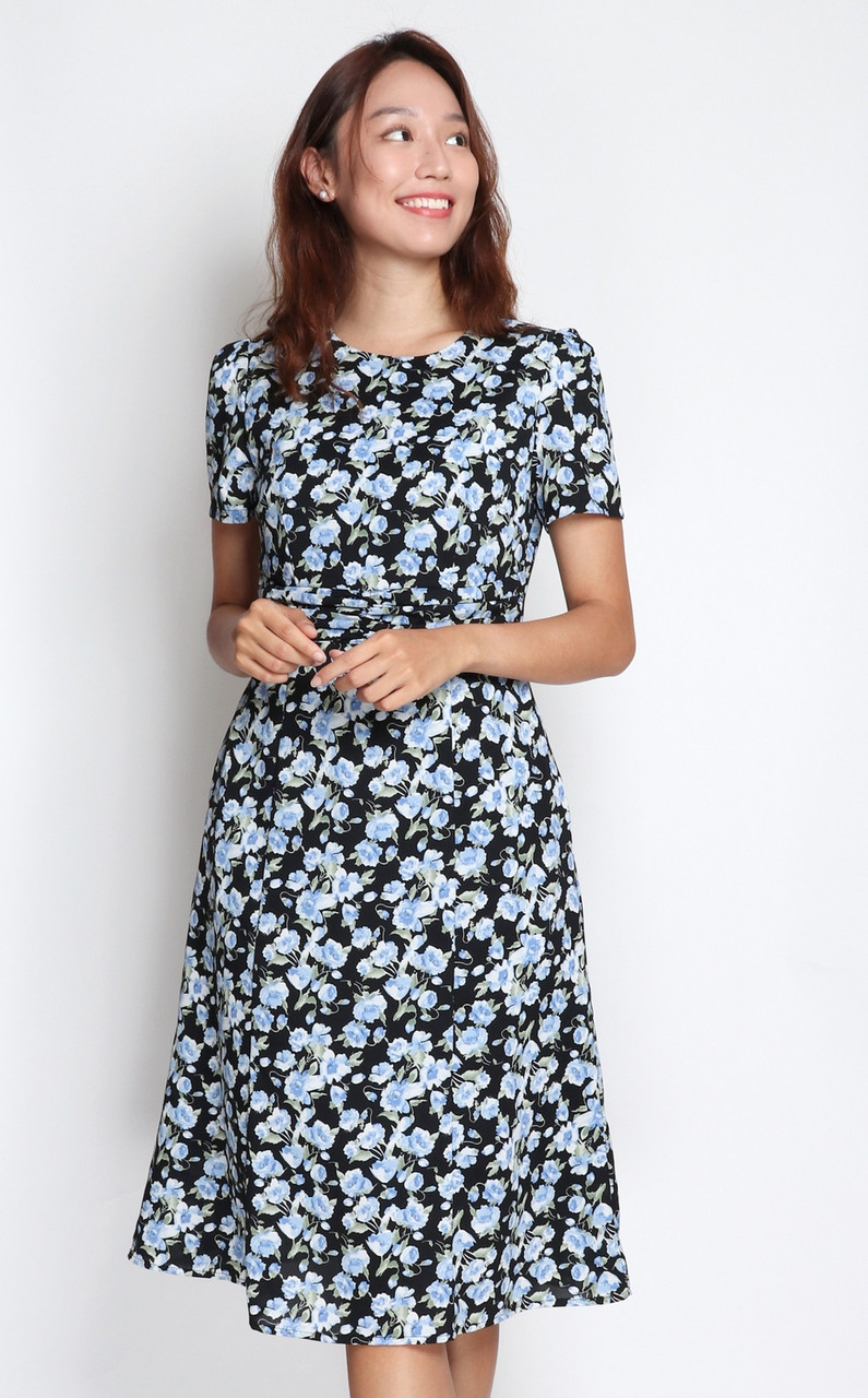 Floral Ruched Waist Dress | Ladies Office Wear & Workwear Online ...