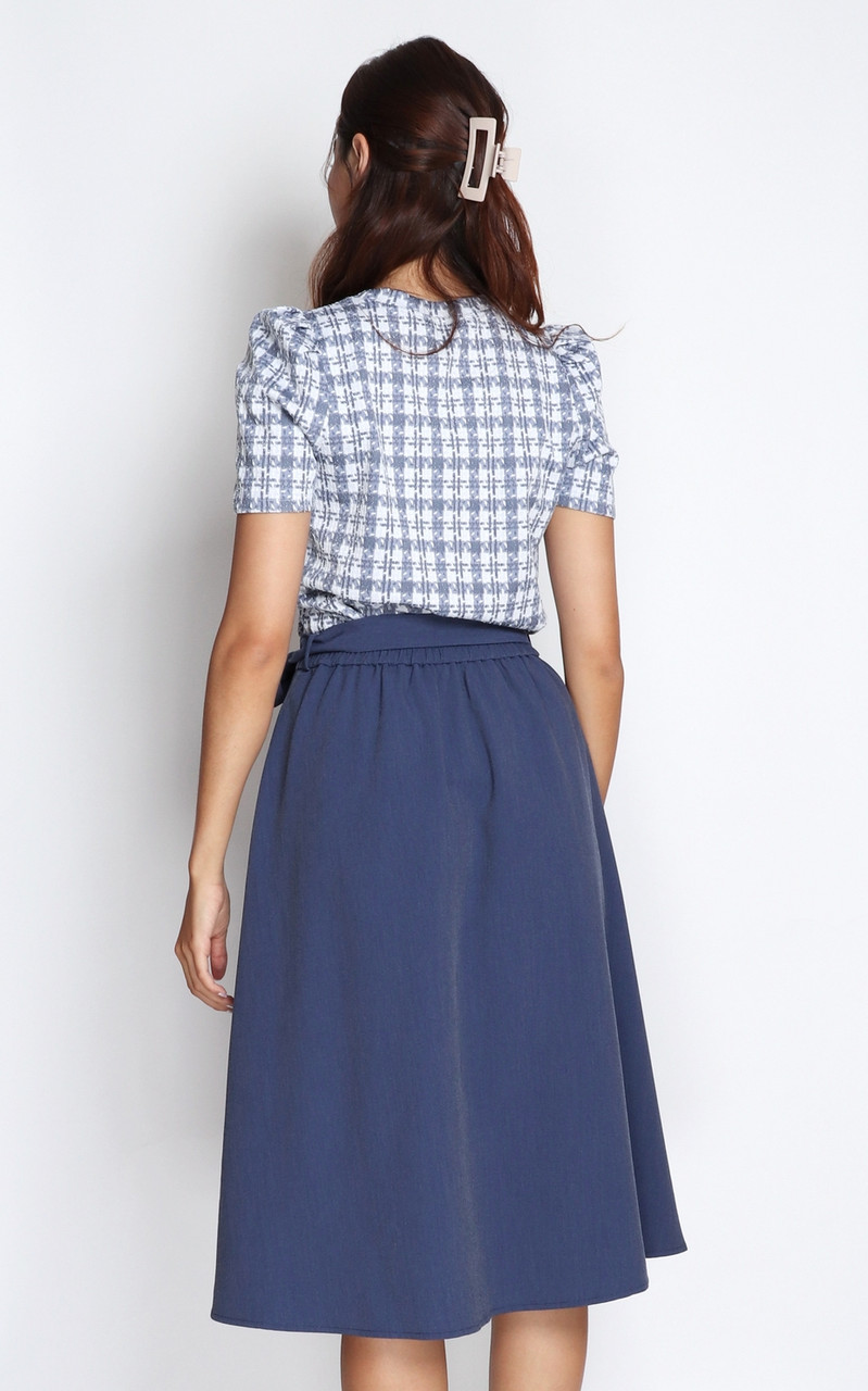 Front Slit Flare A-Line Skirt - iORA
