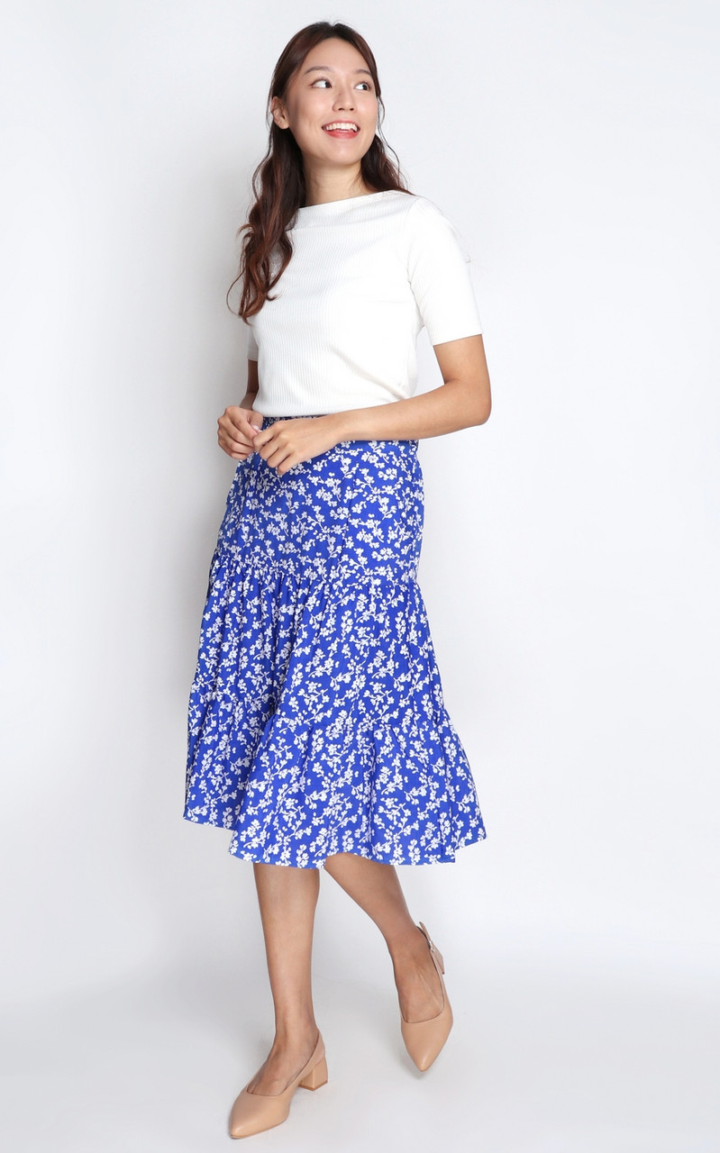 Floral Tiered Skirt | Ladies Skirt Online Singapore | ALYSSANDRA