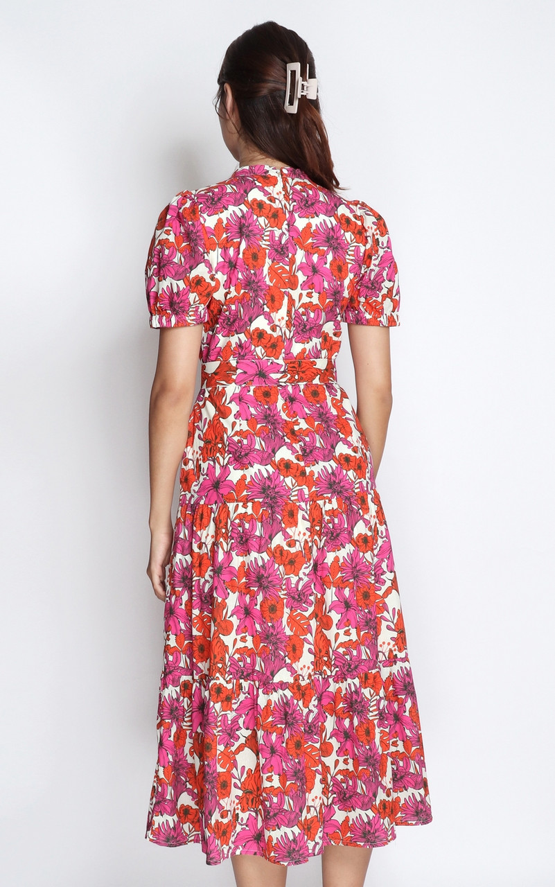 Floral Midi Dress Green Ladies Dress Online Singapore ALYSSANDRA