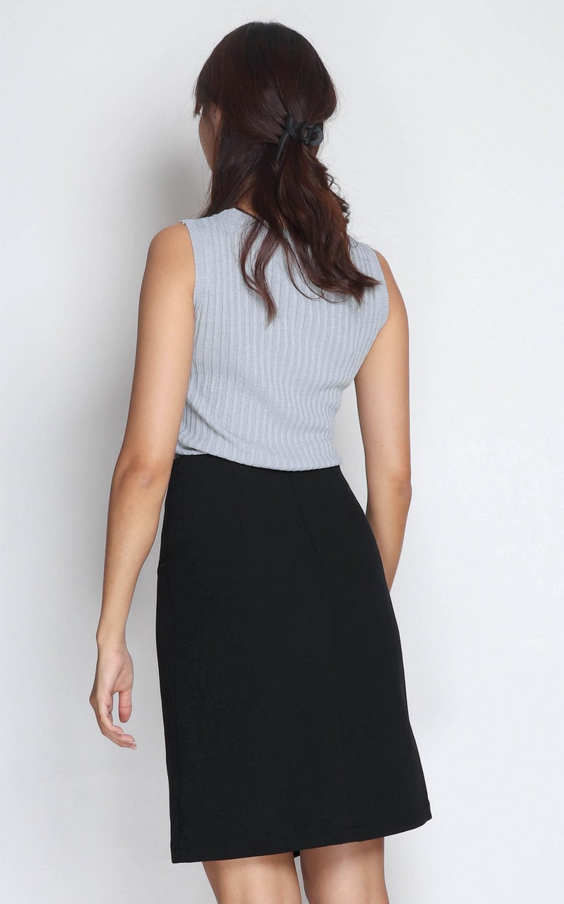 Overlap Pencil Skirt – Olive | Ladies Pencil Skirt Online
