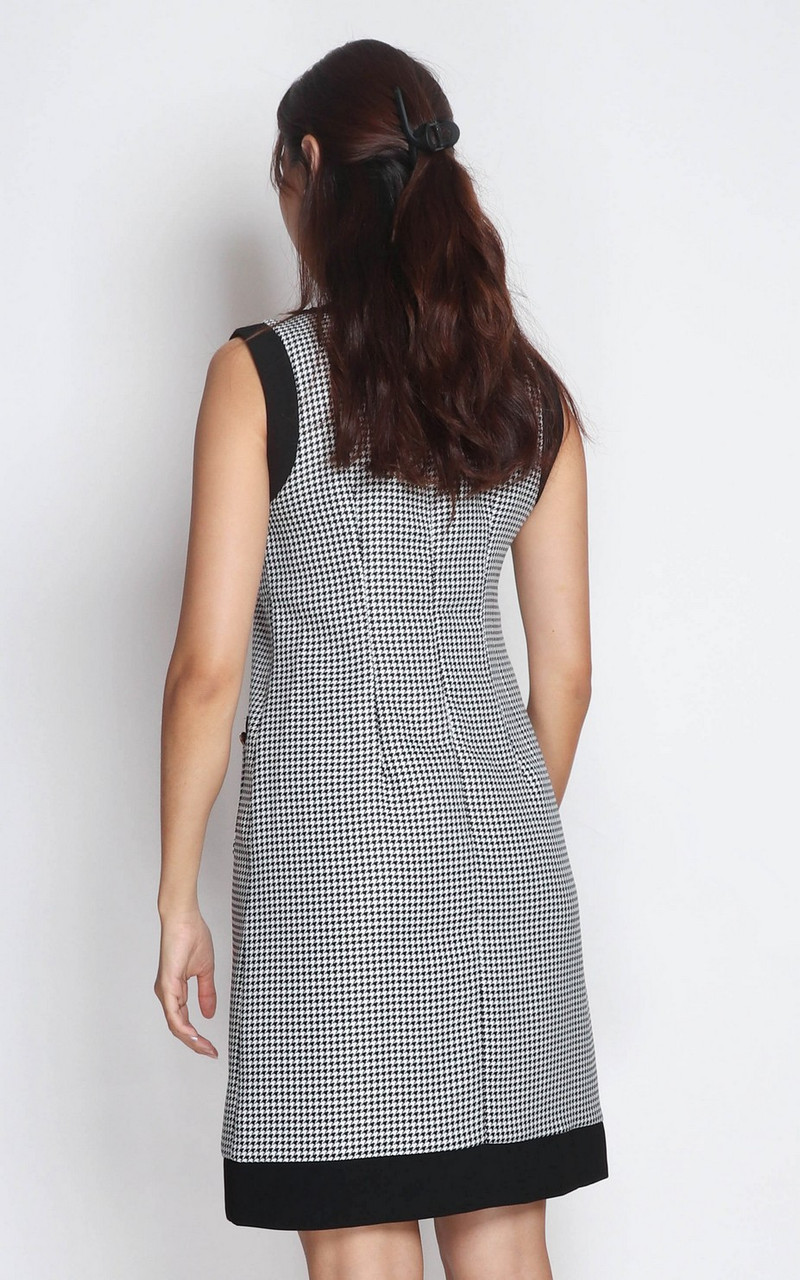 Contrast Shift Dress - Houndstooth | Singapore Online Work Dresses