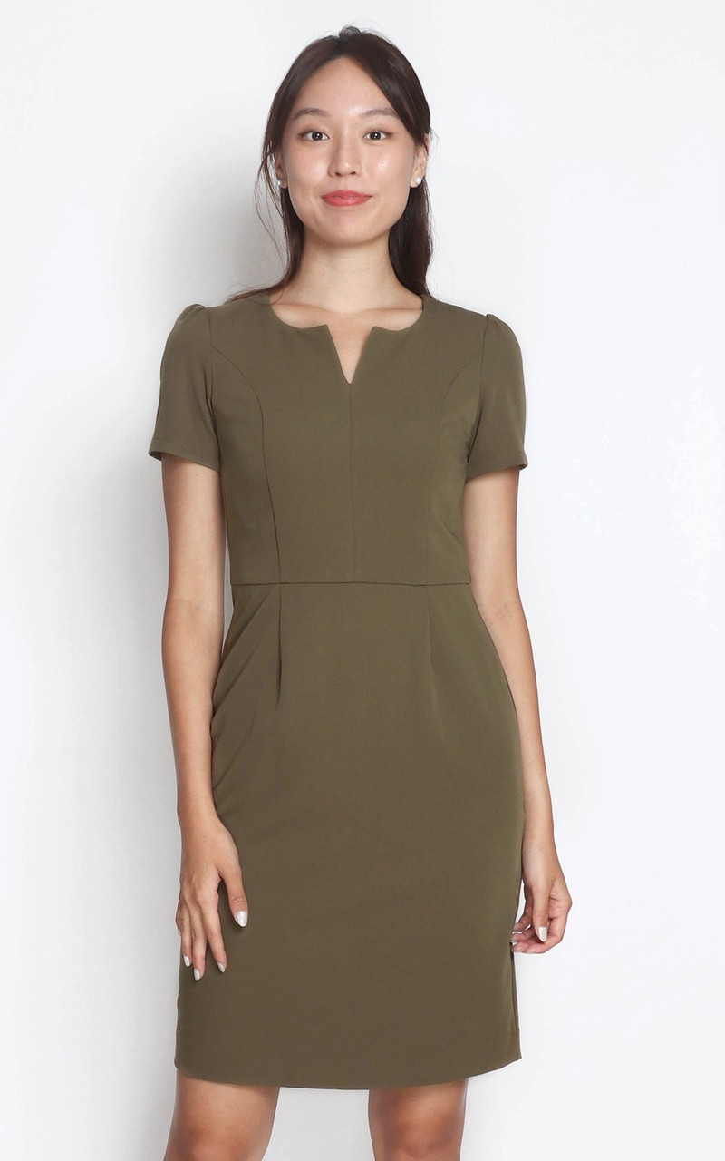 slim fit dress slacks PENELOPE WORK DRESS IN STEEL GREEN main image 1