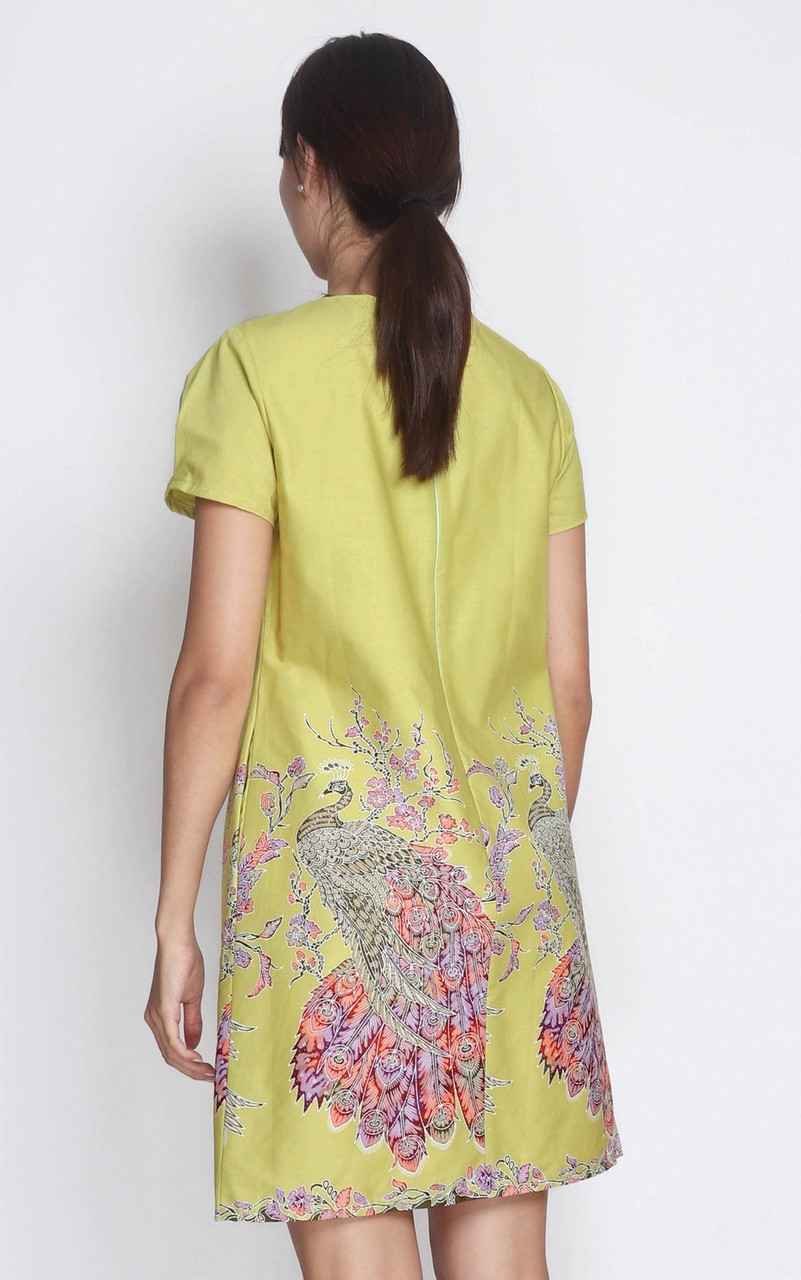 Batik Shift Dress Red Modern Batik Online Singapore ALYSSANDRA