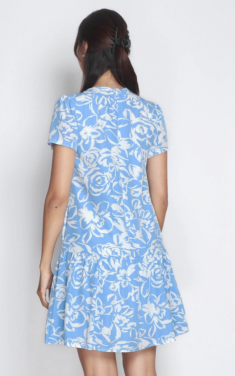 Printed Drop Waist Dress - Pink | Singapore Online Ladies Work Wear |  ALYSSANDRA