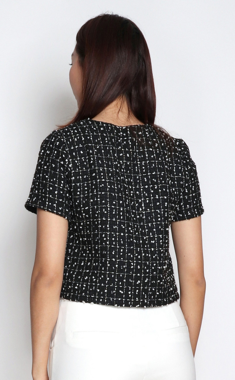 thetoe SHORT SLEEVE TWEED JACKET THETOE SHORT SLEEVE TWEED JACKET