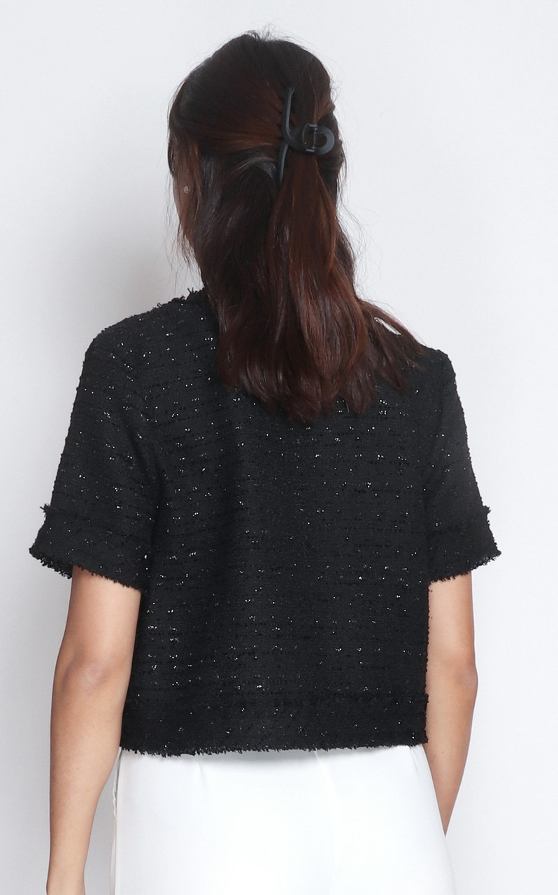 ス*。様 thetoe SHORT SLEEVE TWEED JACKET Fifth Avenue Short Sleeve Tweed Jacket – THE TOÉ