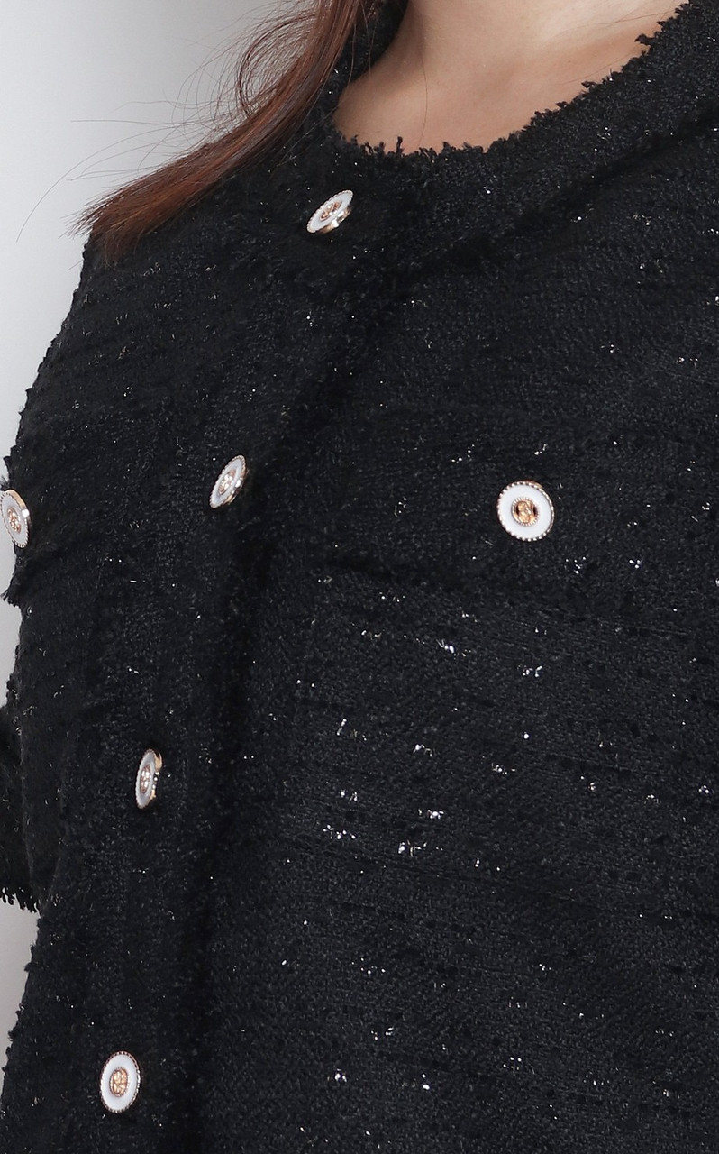 Short Sleeve Tweed Jacket - Black | Online Shop for Workwear