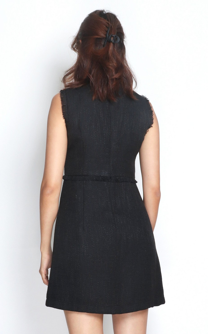 slim fit dress slacks Idy Button-Front Tank Dress in Black/Gold main image 1