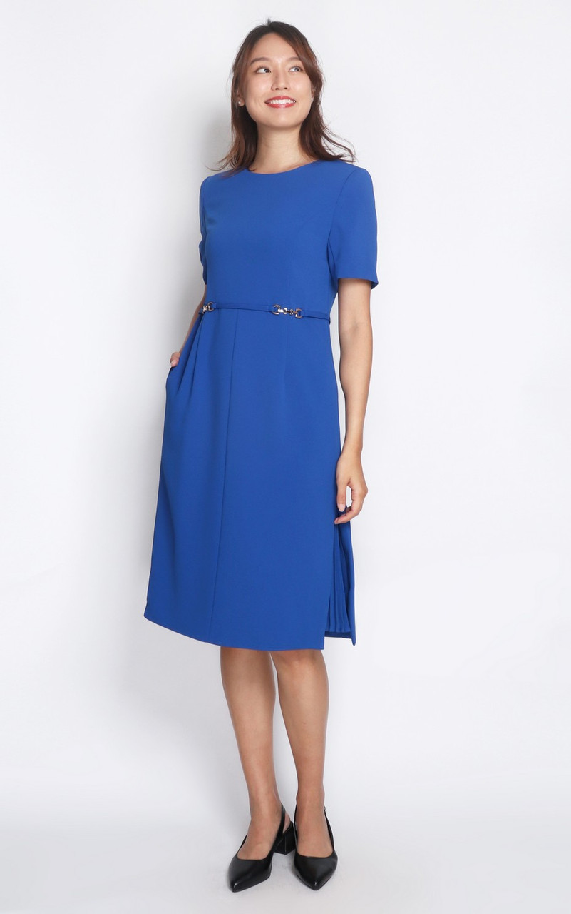 cobalt blue work dress Marcella | Margot Dress in Cobalt | Women's Size Medium | Sustainable European Jersey